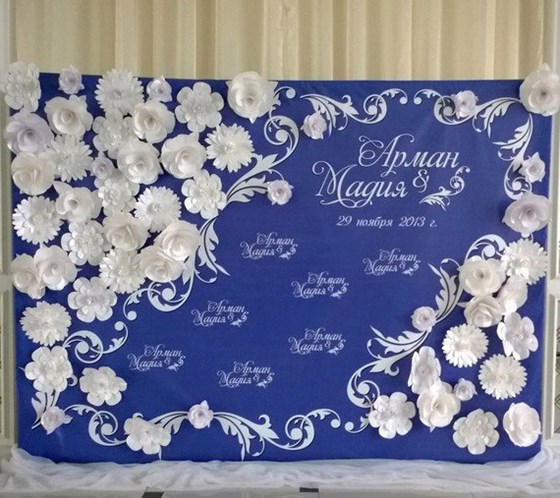 Фотографии: Фотозона или баннера на свадьбу уже ждет вас.